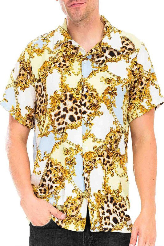Leopard Cheetah Button Down Shirt - Scarvesnthangs