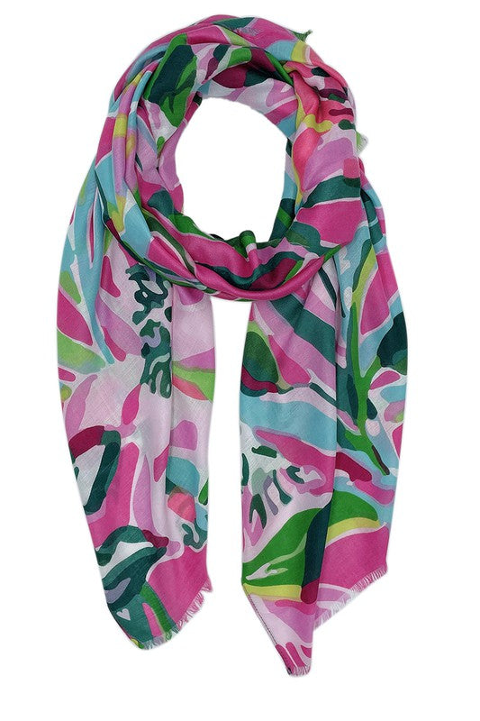 Colorful Floral Print Scarf - Scarvesnthangs