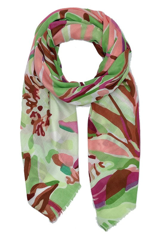 Colorful Floral Print Scarf - Scarvesnthangs