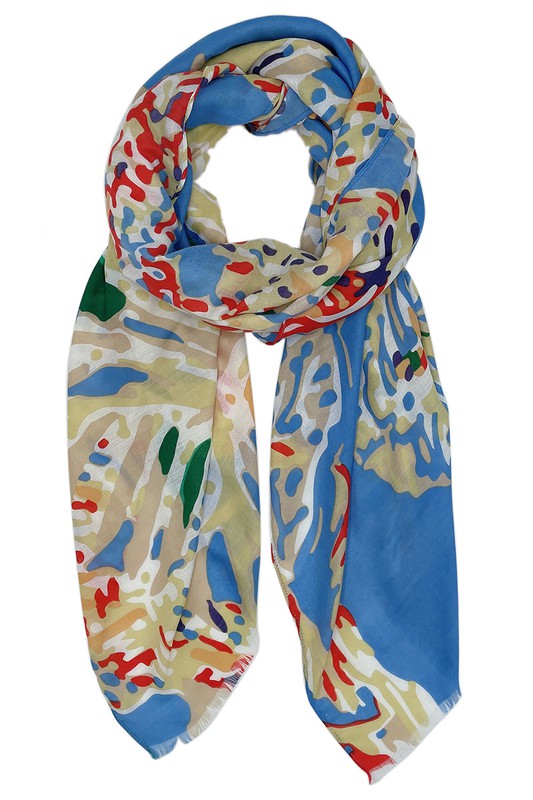 Colorful Abstract Floral Print Scarf - Scarvesnthangs