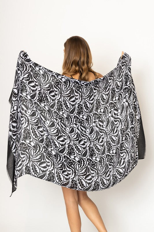 Solid Bold Paisley Print Scarf - Scarvesnthangs