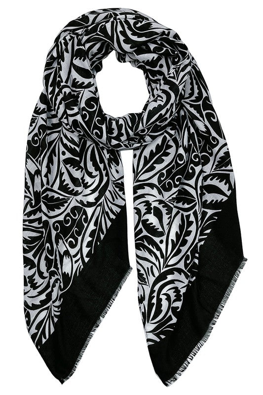 Solid Bold Paisley Print Scarf - Scarvesnthangs