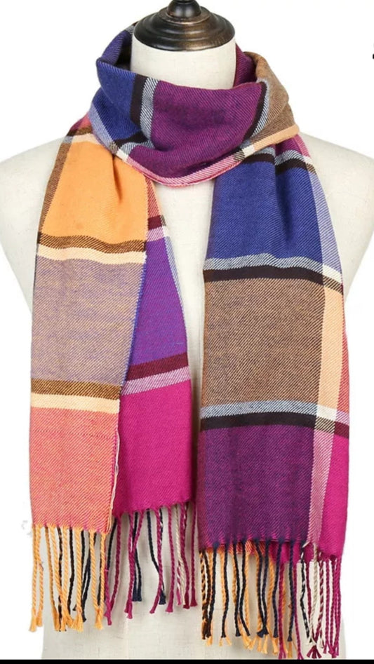 CASHMERE BLEND PLAID SCARF-0