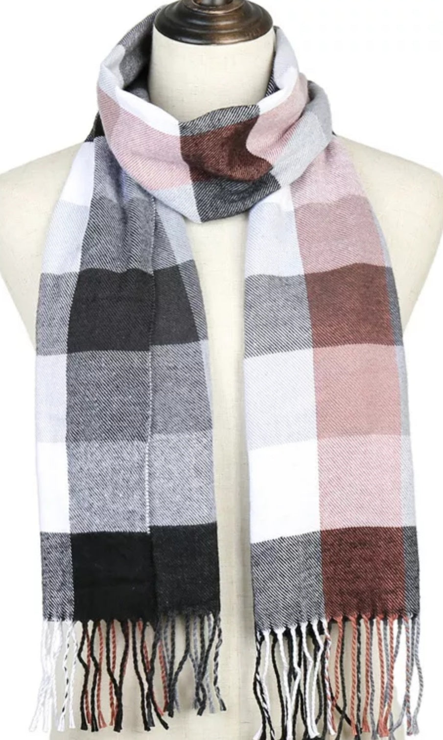 CASHMERE BLEND PLAID SCARF-1