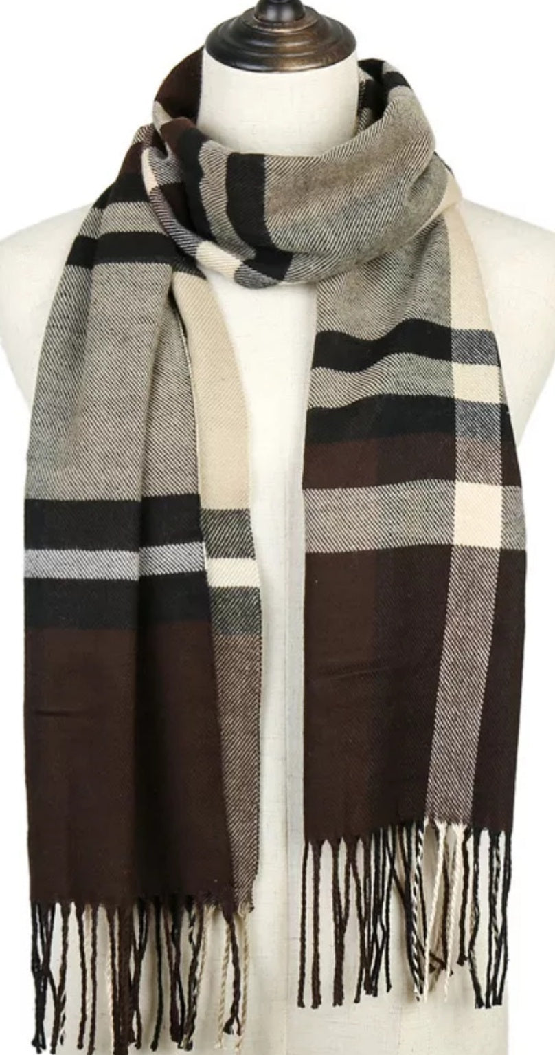 CASHMERE BLEND PLAID SCARF-5