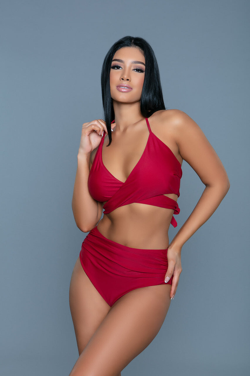 2280 Francesca Swimsuit Maroon - Scarvesnthangs