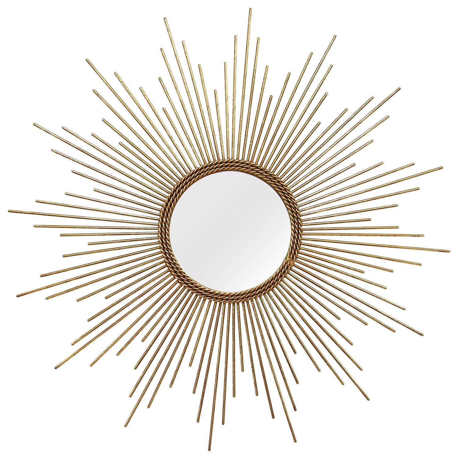 26 Round Gold Metal Sunburst Framed Wall Mirror - Scarvesnthangs
