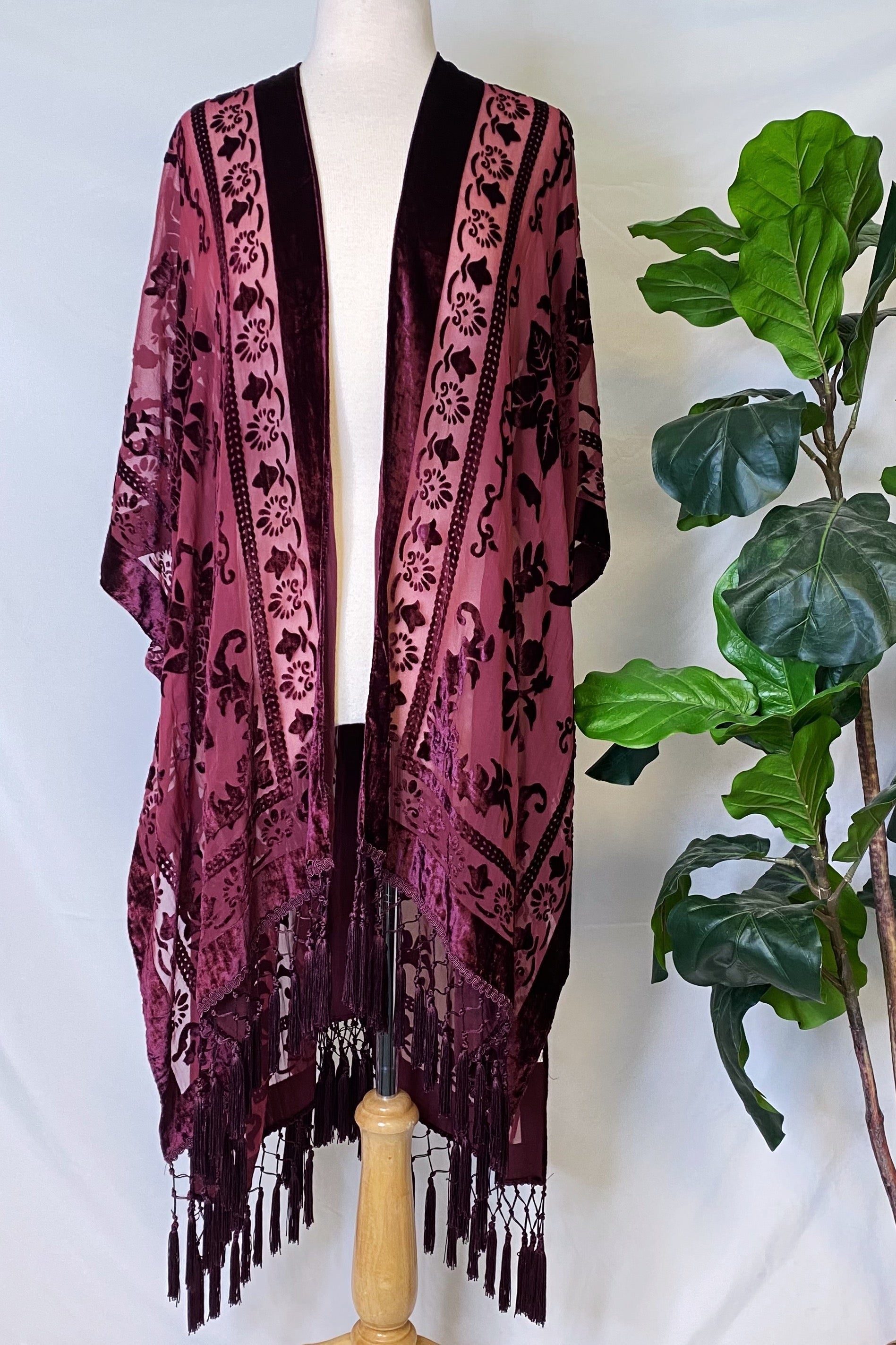 Elegant Boho Burnout Kimono-12