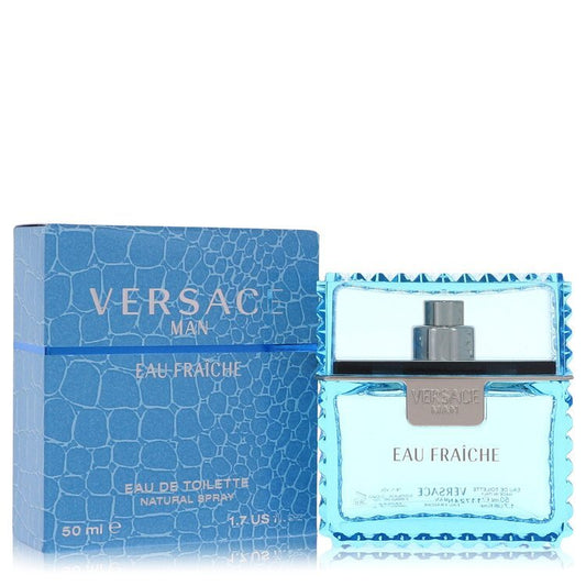 Versace Man by Versace Eau Fraiche Eau De Toilette Spray (Blue) 1.7 oz (Men) - Scarvesnthangs
