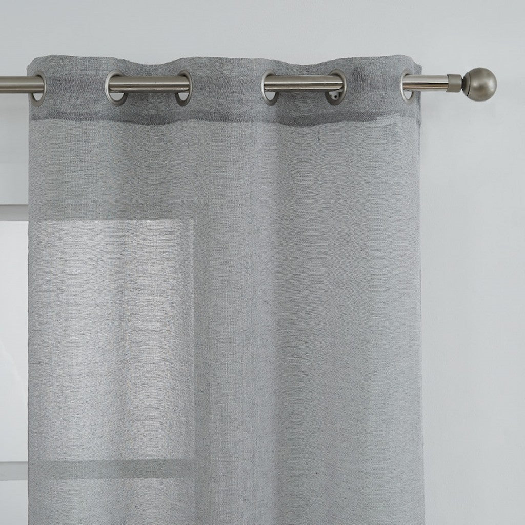 Set of Two 84"  Silver Velvet Applique Window Panels - Scarvesnthangs