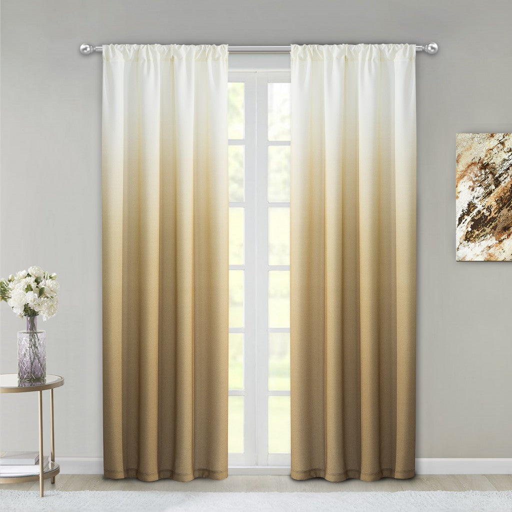 Set of Two 84"  Gold Ombre Shades Window Panels - Scarvesnthangs