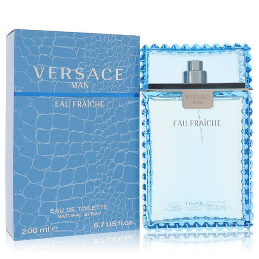 Versace Man by Versace Eau Fraiche Eau De Toilette Spray (Blue) 6.7 oz (Men) - Scarvesnthangs