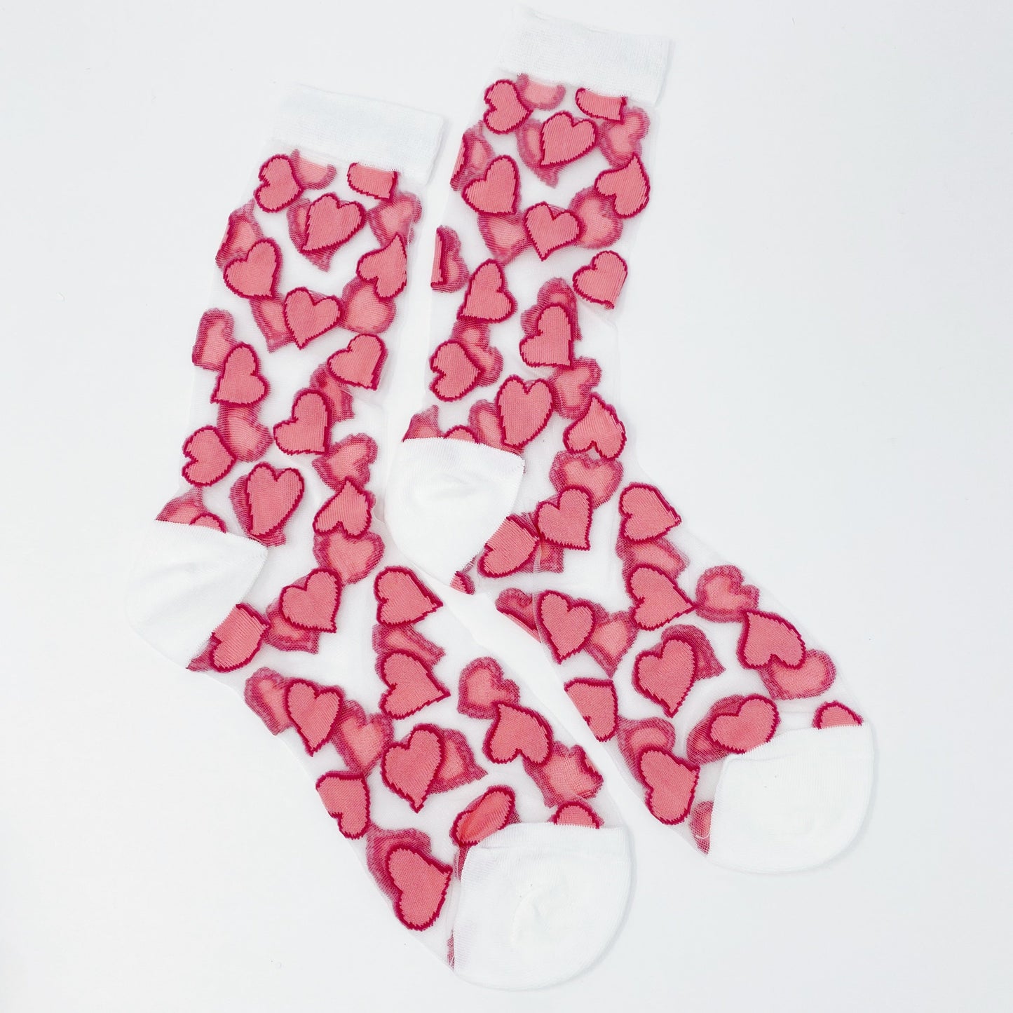 Heartful Love Sheer Socks - Scarvesnthangs