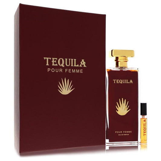 Tequila Pour Femme Red by Tequila Perfumes Eau De Parfum Spray + Free .17 oz Mini EDP Spray 3.3 oz (Women) - Scarvesnthangs