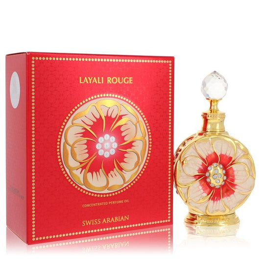 Swiss Arabian Layali Rouge by Swiss Arabian Concentrated Perfume Oil 0.5 oz (Women) - Scarvesnthangs