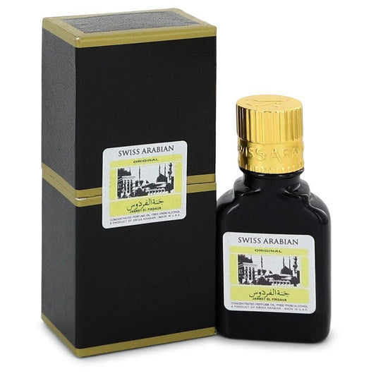 Jannet El Firdaus by Swiss Arabian Concentrated Perfume Oil Free From Alcohol (Unisex Black Edition Floral Attar) .30 oz (Men) - Scarvesnthangs