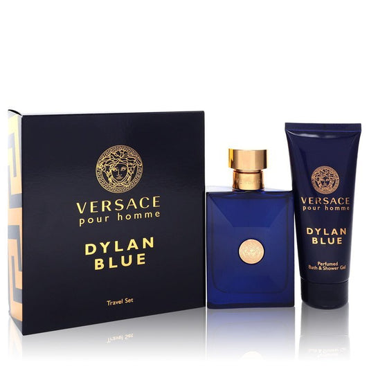 Versace Pour Homme Dylan Blue by Versace Gift Set -- 3.4 oz Eau de Toilette Spray + 3.4 oz Shower Gel (Men) - Scarvesnthangs
