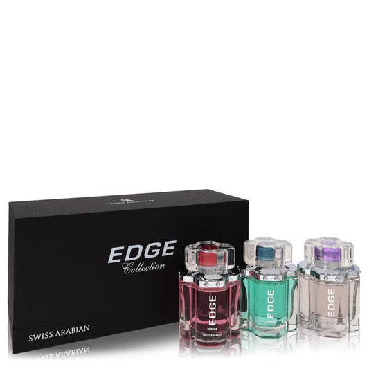 Edge Intense by Swiss Arabian Gift Set -- Edge 3.4 oz Eau De Parfum Spray for Women + Edge Intense 3.4 oz Eau De Parfum Spray for Women + Edge Intense 3.4 oz Eau De Toilette Spray for Men (Women) - Scarvesnthangs