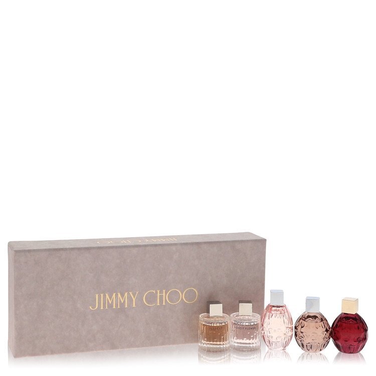Jimmy Choo Fever by Jimmy Choo Gift Set -- 3 x .15 oz Mini EDP Sprays in Jimmy Choo Illicit Jimmy Choo & Jimmy Choo Fever + 2 x .15 oz Mini EDT sprays in Jimmy Choo Illicit Flower & Jimmy Choo Leau (Women) - Scarvesnthangs