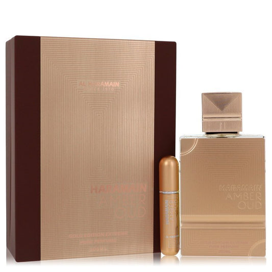 Al Haramain Amber Oud Gold Edition Extreme by Al Haramain Gift Set 6.7 oz 6.7 Pure Perfume Spray + 0.34 oz Refillable Spray (Women) - Scarvesnthangs