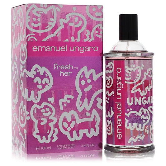 Emanuel Ungaro Fresh For Her by Ungaro Eau De Toilette Spray 3.4 oz (Women) - Scarvesnthangs