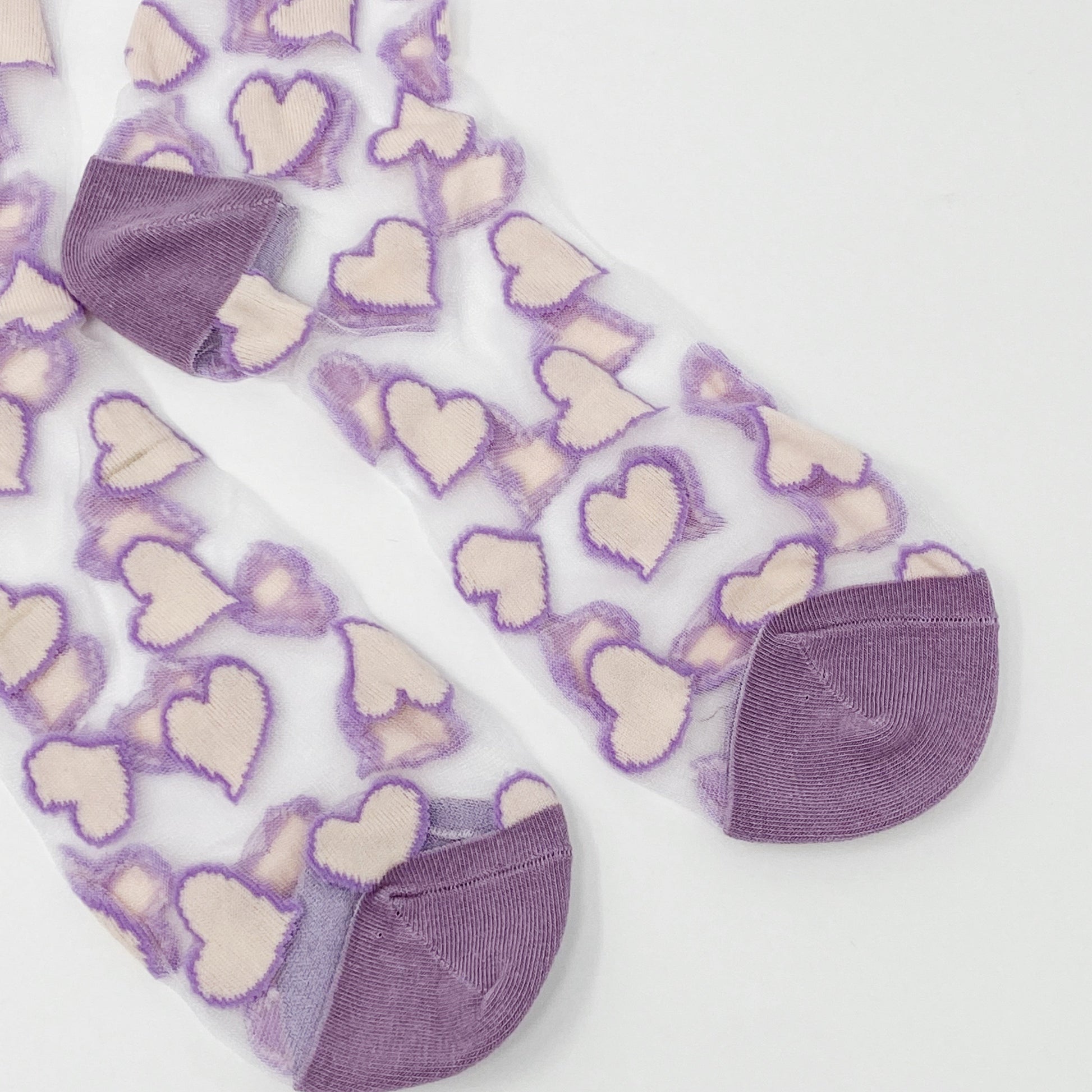 Heartful Love Sheer Socks - Scarvesnthangs