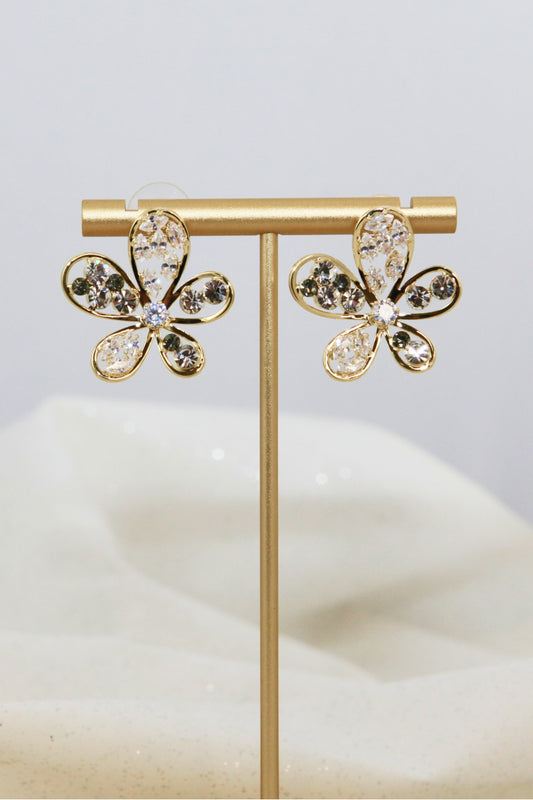 Flower Zirconia Stud Earrings - Scarvesnthangs