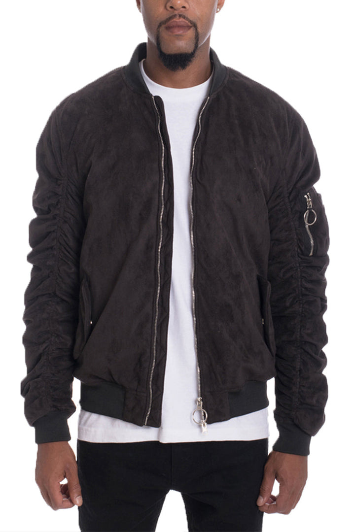 Faux Suede Tagged Bomber-4