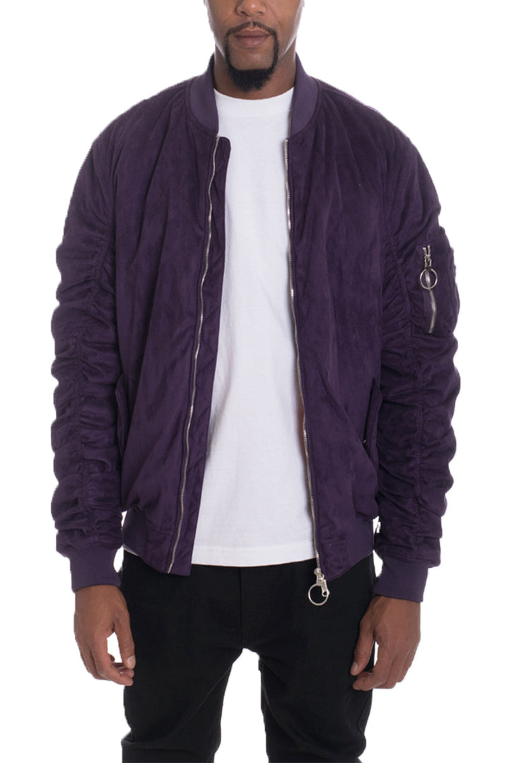 Faux Suede Tagged Bomber-6