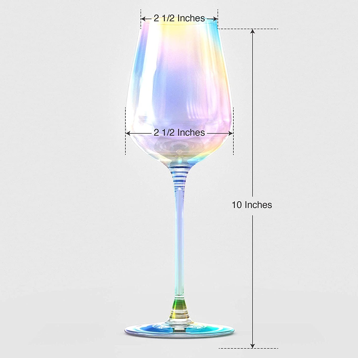 Iridescent Luster Large Radiance Wine Glasses - White Pearl Whimsy and Nostalgia Large Red Wine or White Wine Glass In An Elegant Gift Box-7