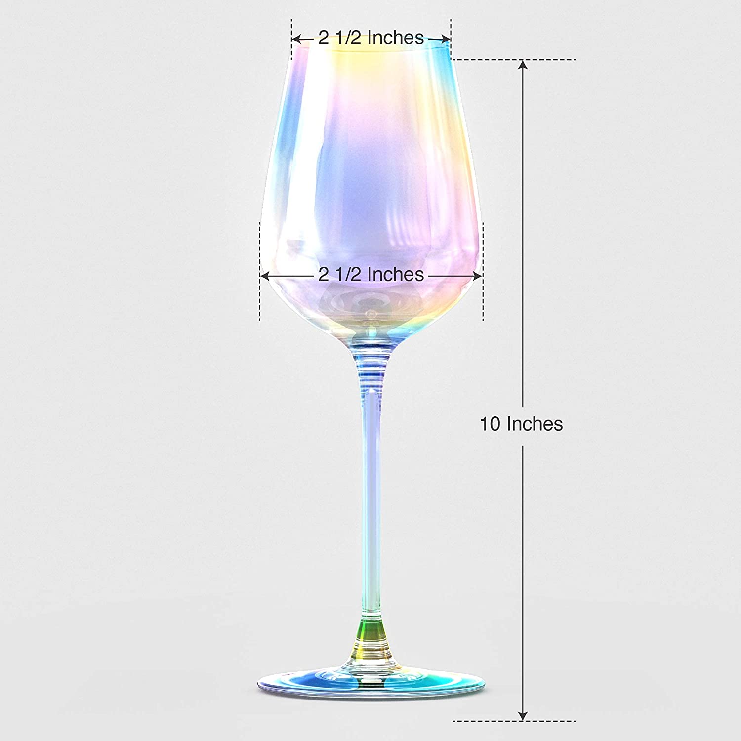 Iridescent Luster Large Radiance Wine Glasses - White Pearl Whimsy and Nostalgia Large Red Wine or White Wine Glass In An Elegant Gift Box-7