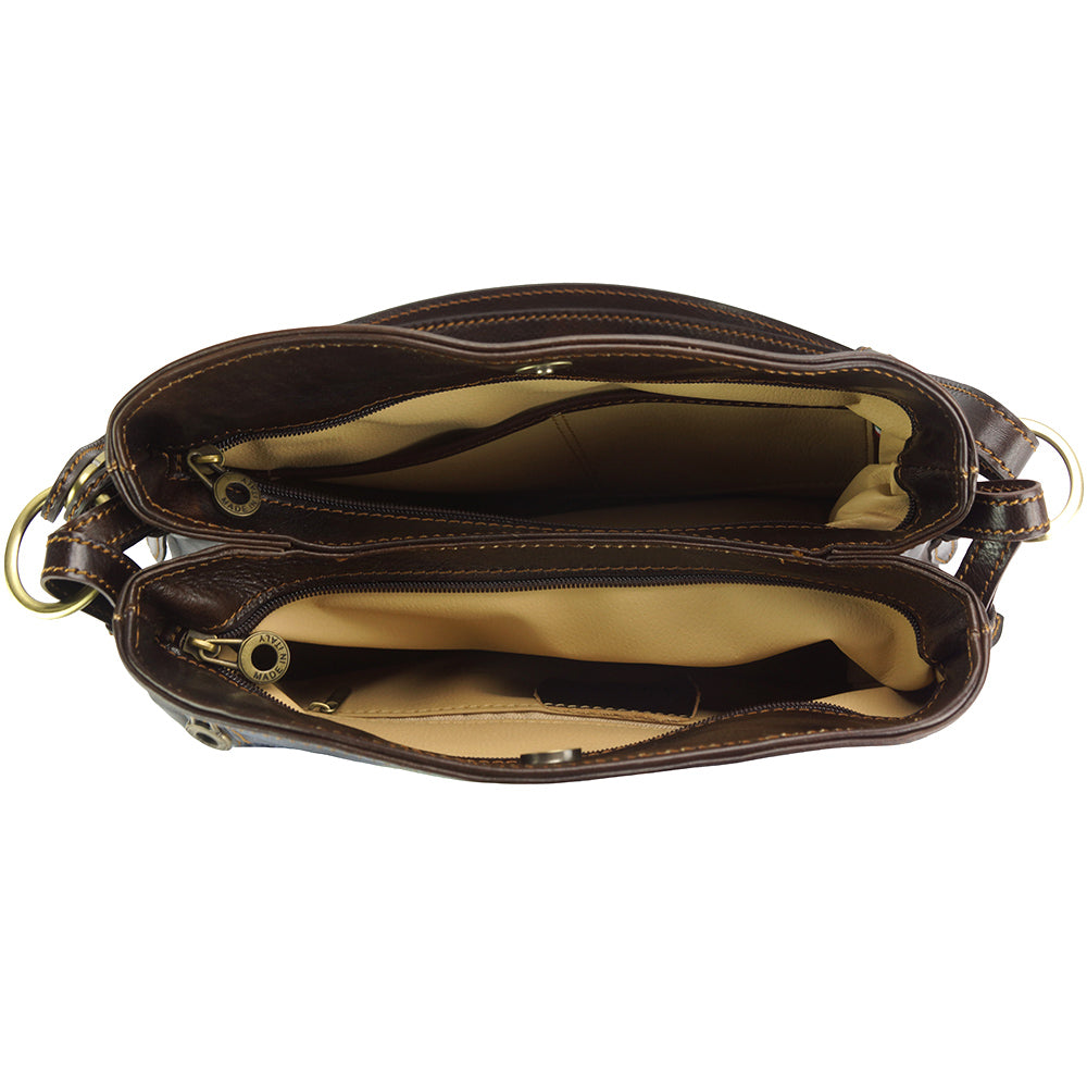 Viviana V GM leather shoulder bag - Scarvesnthangs