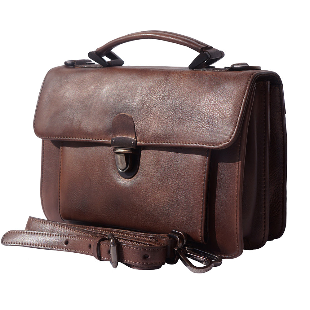 Mini vintage briefcase with two compartments and a front pocket - Scarvesnthangs