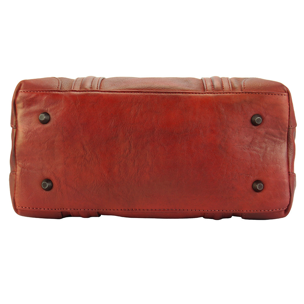 Fulvia GM Leather Boston Bag - Scarvesnthangs