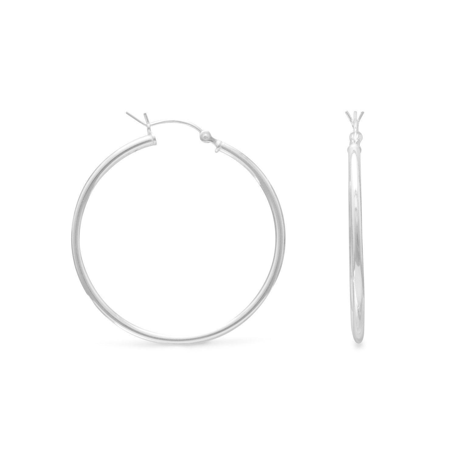 2mm x 35mm Hoop Earrings with Click - Scarvesnthangs