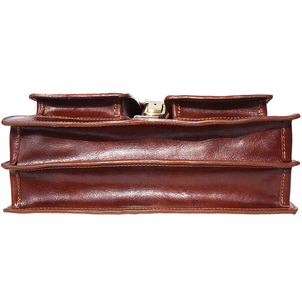 Leather briefcase with two compartments - Scarvesnthangs