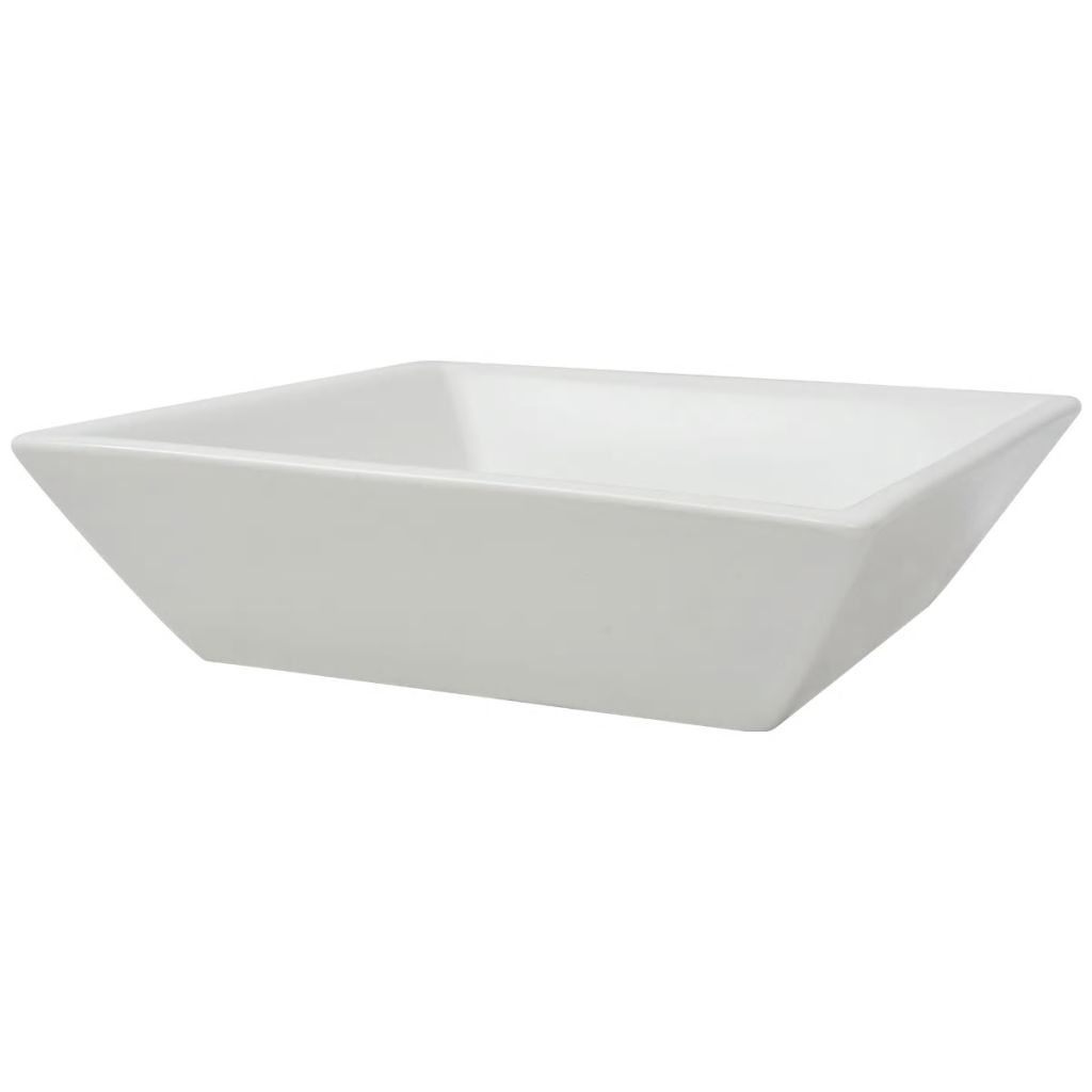 vidaXL Basin Square Ceramic White 16.3"x16.3"x4.7"-2