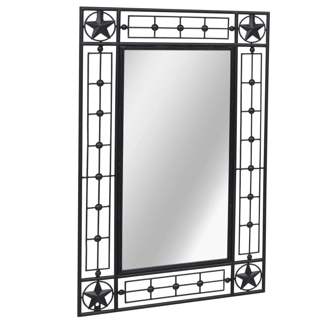 vidaXL Wall Mirror Rectangular Black Home Steel Hanging Mirror 19.7"/23.6" - Scarvesnthangs