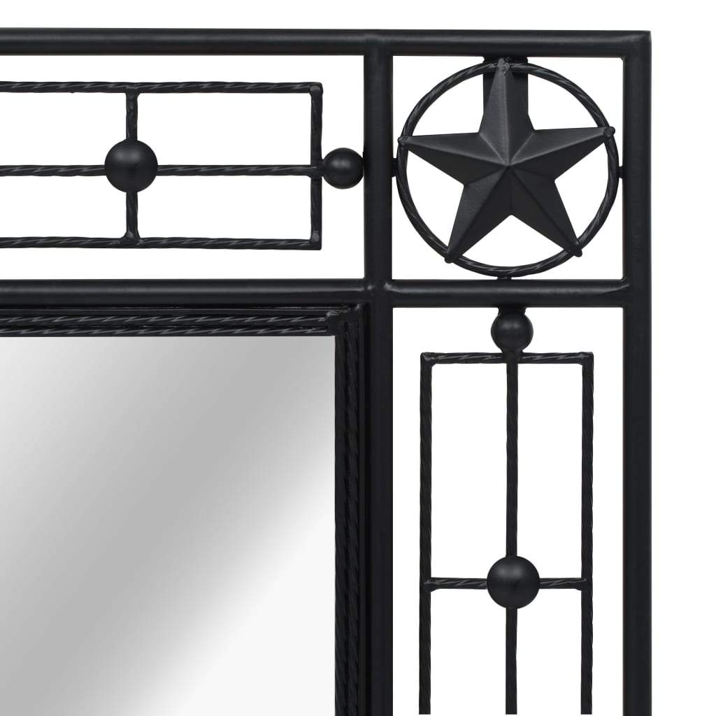 vidaXL Wall Mirror Rectangular Black Home Steel Hanging Mirror 19.7"/23.6" - Scarvesnthangs