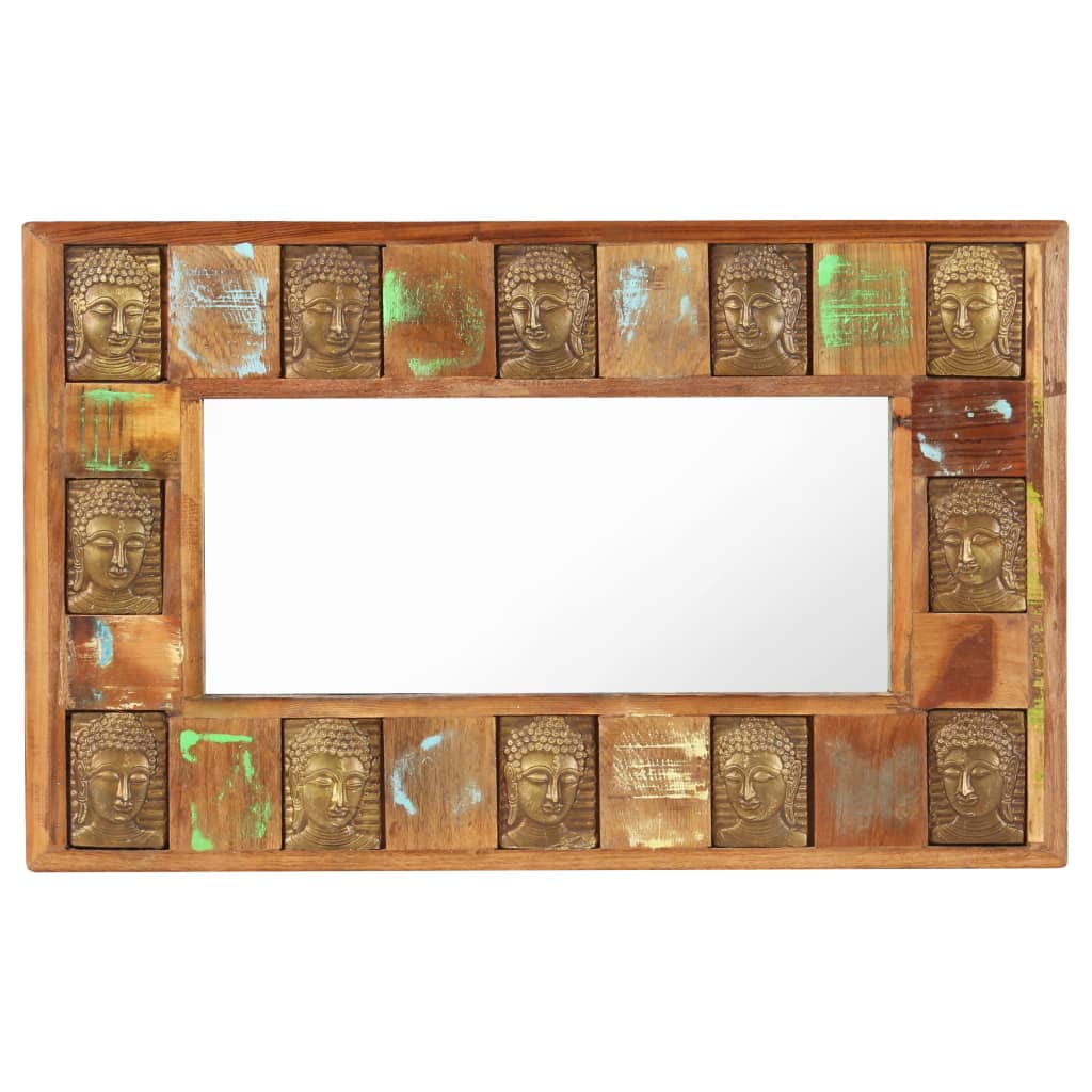vidaXL Mirror with Buddha Cladding Solid Reclaimed Wood Hallway Multi Sizes-7