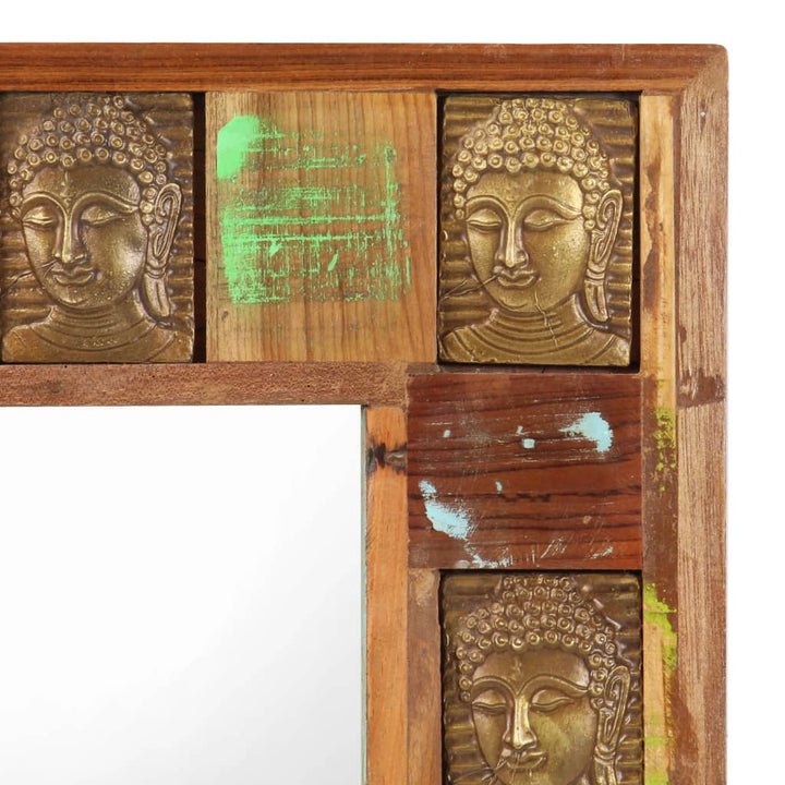 vidaXL Mirror with Buddha Cladding Solid Reclaimed Wood Hallway Multi Sizes-9