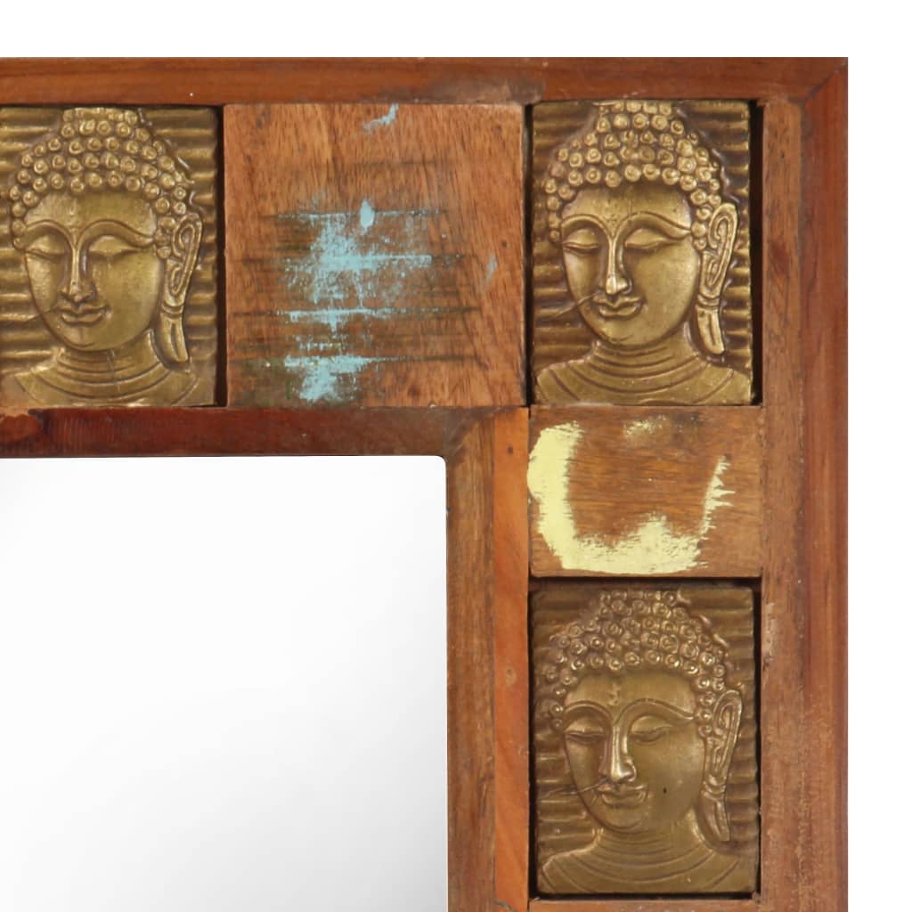 vidaXL Mirror with Buddha Cladding Solid Reclaimed Wood Hallway Multi Sizes-15