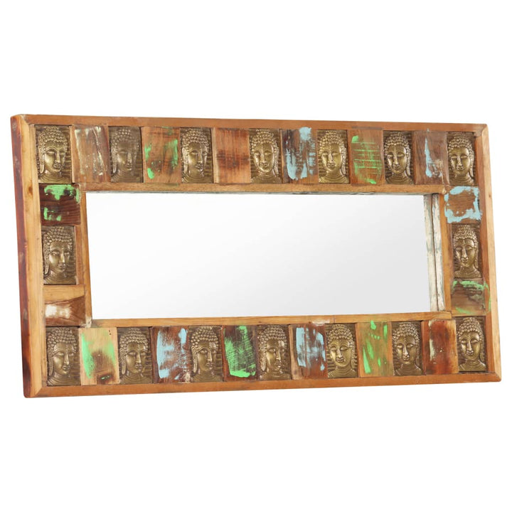 vidaXL Mirror with Buddha Cladding Solid Reclaimed Wood Hallway Multi Sizes-18