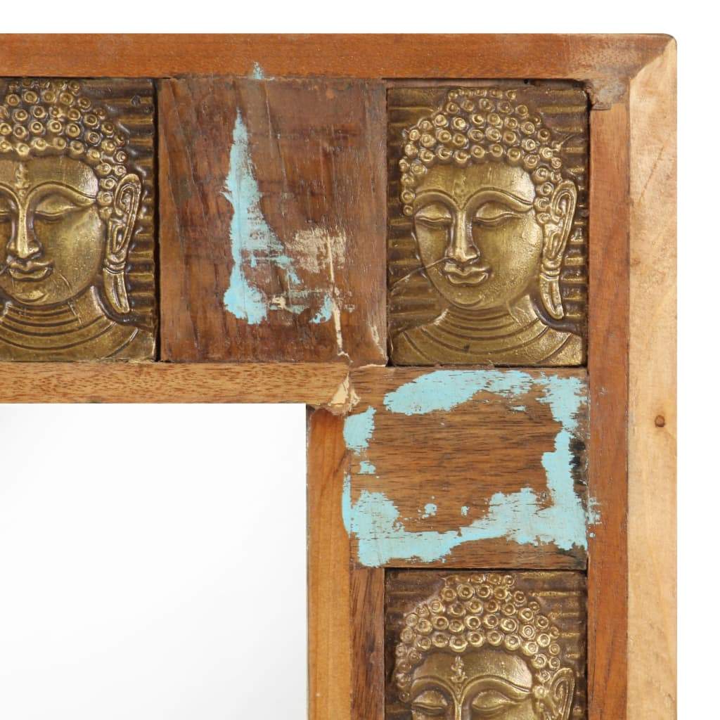 vidaXL Mirror with Buddha Cladding Solid Reclaimed Wood Hallway Multi Sizes-21