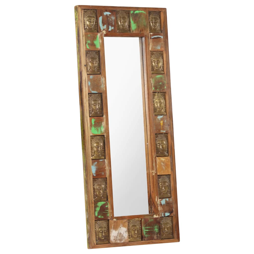 vidaXL Mirror with Buddha Cladding Solid Reclaimed Wood Hallway Multi Sizes-24
