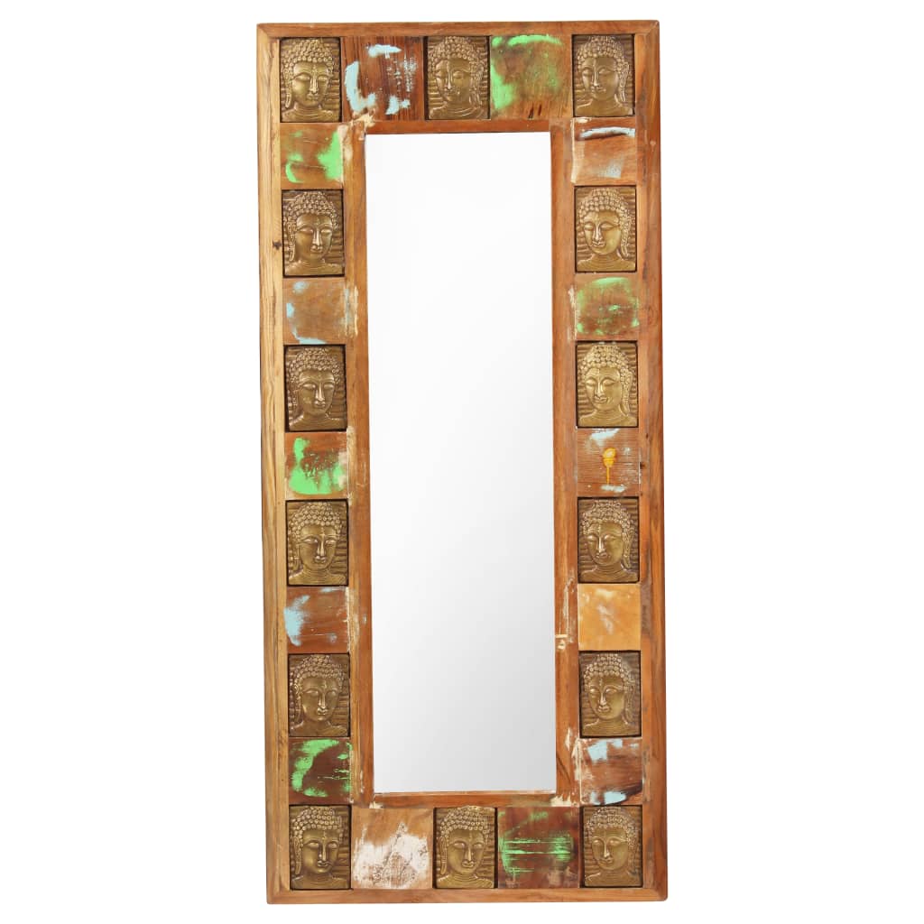 vidaXL Mirror with Buddha Cladding Solid Reclaimed Wood Hallway Multi Sizes-25