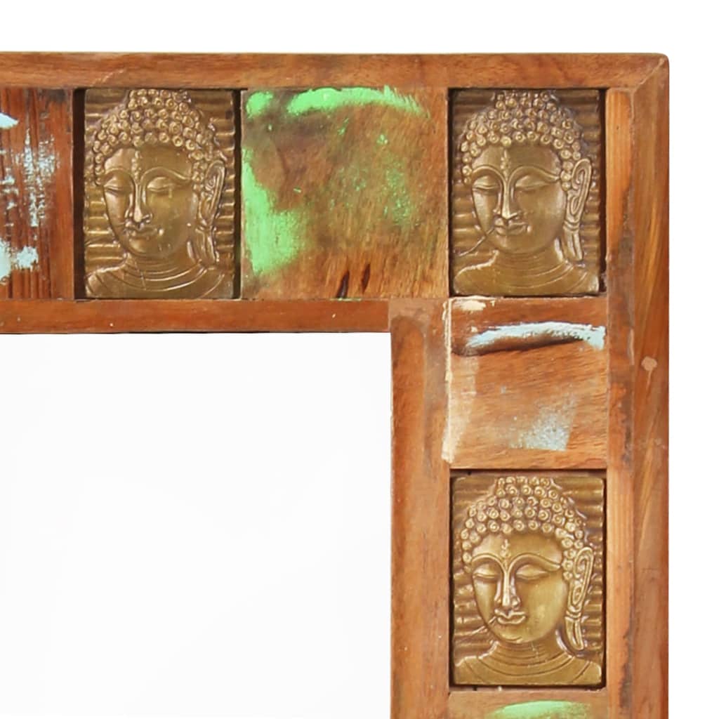 vidaXL Mirror with Buddha Cladding Solid Reclaimed Wood Hallway Multi Sizes-27