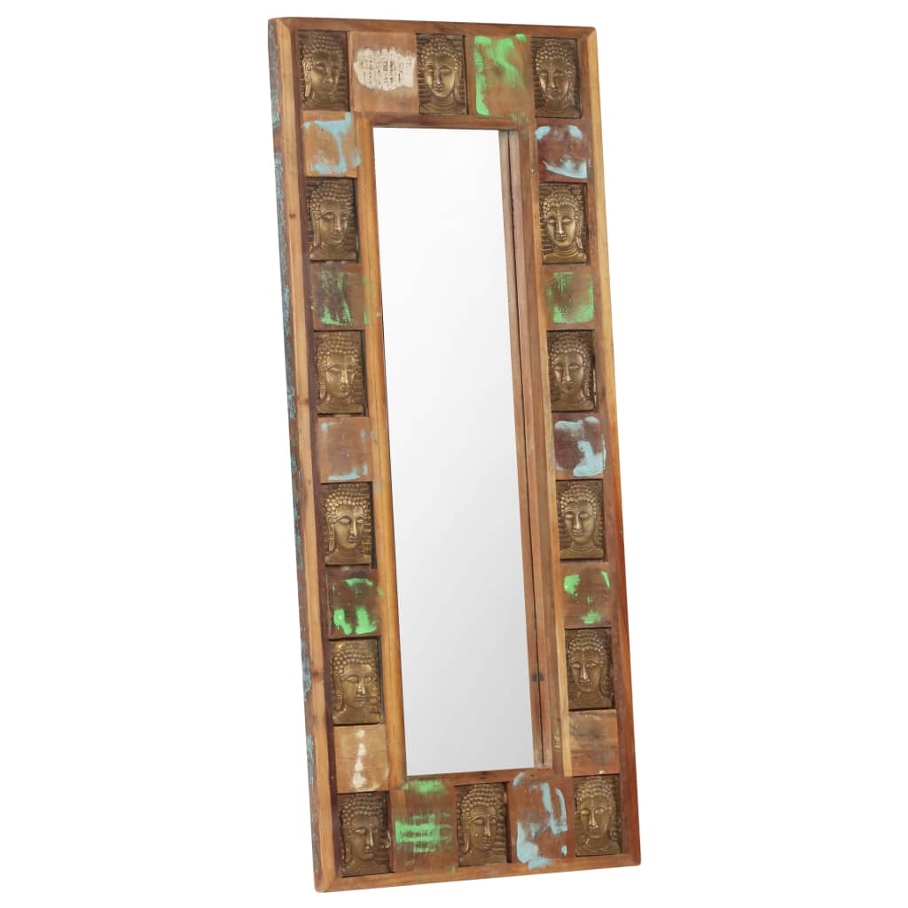 vidaXL Mirror with Buddha Cladding Solid Reclaimed Wood Hallway Multi Sizes-29