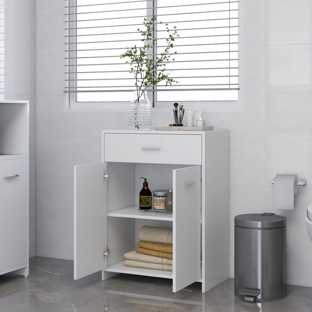 vidaXL Bathroom Cabinet Engineered Wood Indoor Storage Washroom Multi Colors-14