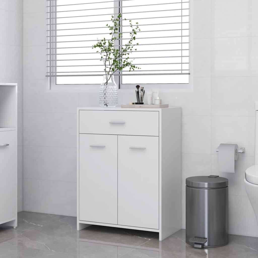 vidaXL Bathroom Cabinet Engineered Wood Indoor Storage Washroom Multi Colors-13